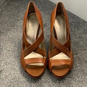 Jessica Simpson Cognac Heels